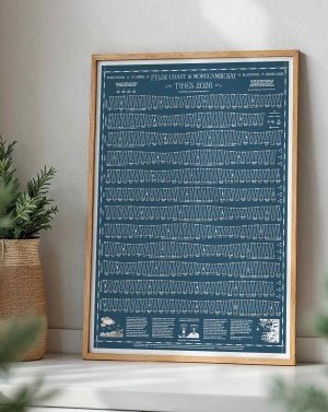 Tide Times Tables Hydrographical Chart Lancashire, Blackpool, Morecambe, Lytham St Annes, Fleetwood, Designed by Sharon Lee